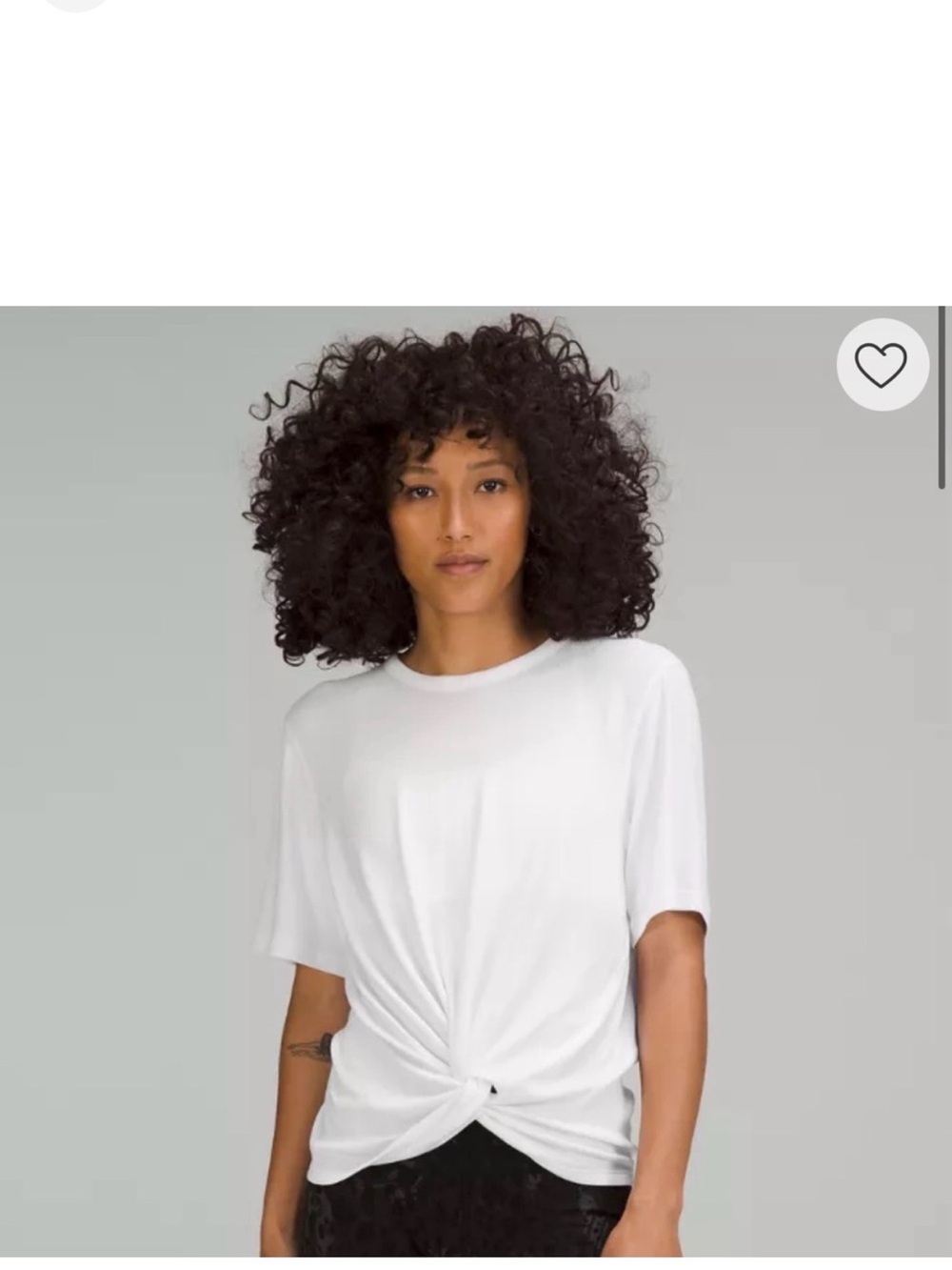 lululemon athletica White Twist-Front Short Sleeve Tee